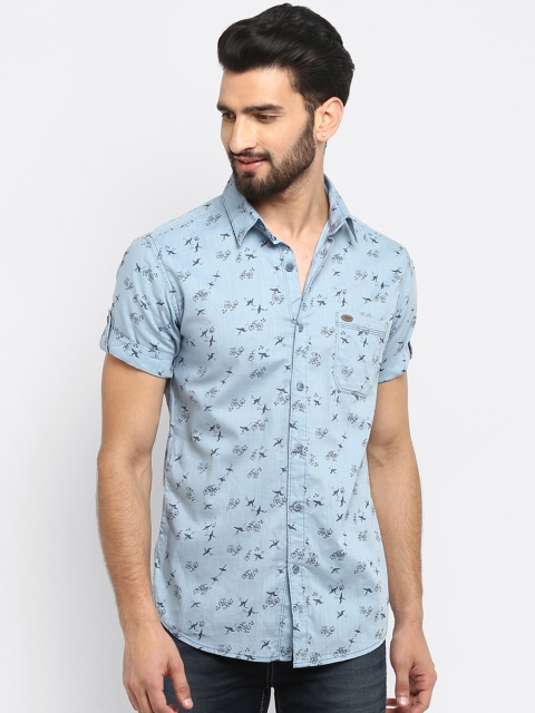 

Mufti Men Blue Regular Fit Printed Casual Shirt