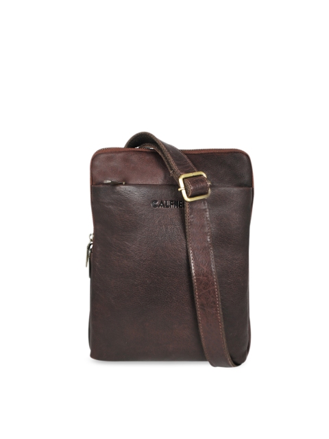 

CALFNERO Men Brown Solid Leather Messenger Bag