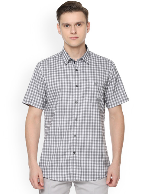 

Van Heusen Sport Men Grey Tight Slim Fit Checked Casual Shirt