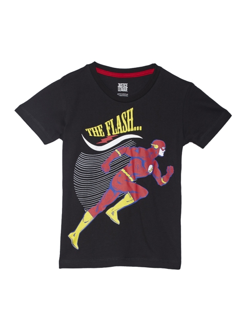 

Kids Ville Boys Blue Flash Printed Round Neck Half Sleeve T-shirt, Black
