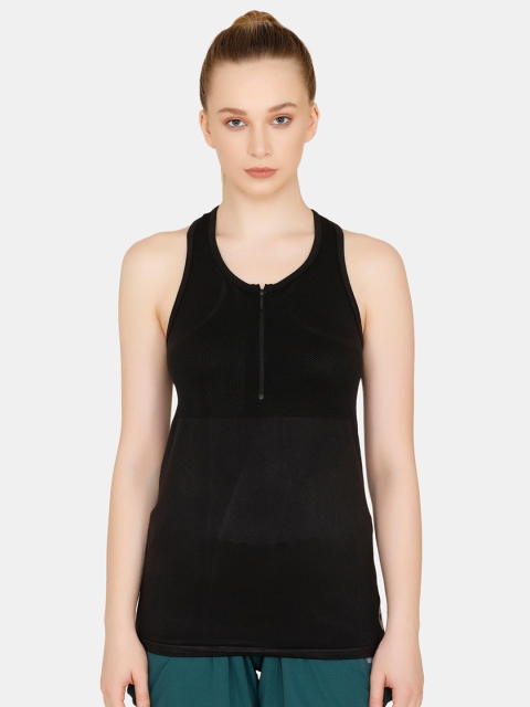 

Zelocity by Zivame Women Black Solid Tank Top