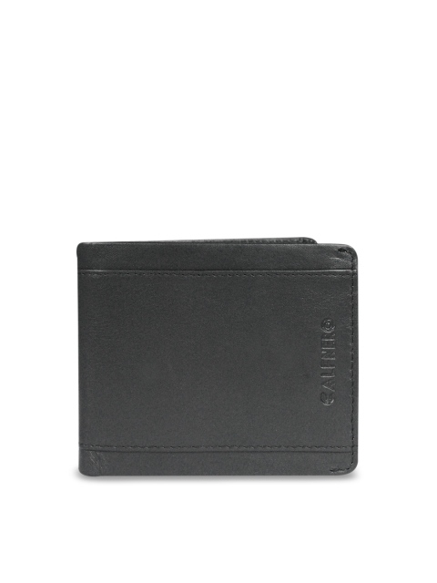 

CALFNERO Men Black Solid Two Fold Genuine Leather Wallet