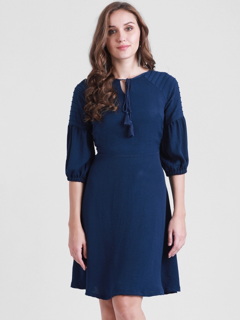 

Zink London Women Blue Fit and Flare Dress