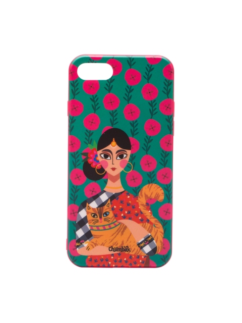 

Chumbak Teal Green Cat Lady Printed iPhone 8 and SE Case