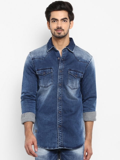 

Mufti Men Blue Regular Fit Faded Casual Shirt