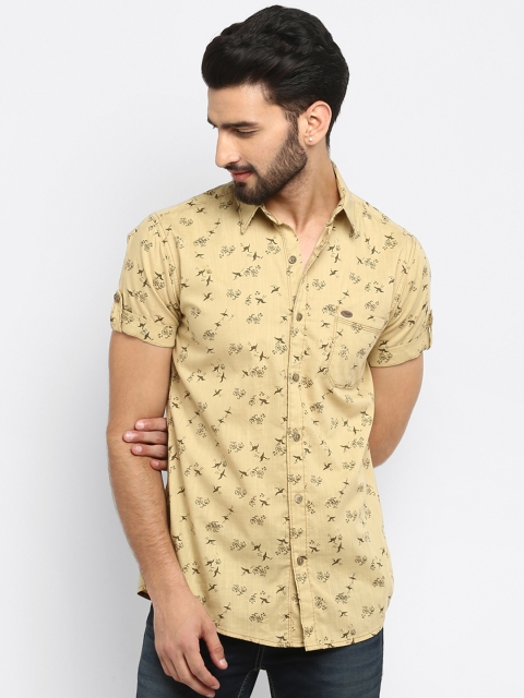 

Mufti Men Khaki Regular Fit Printed Casual Shirt