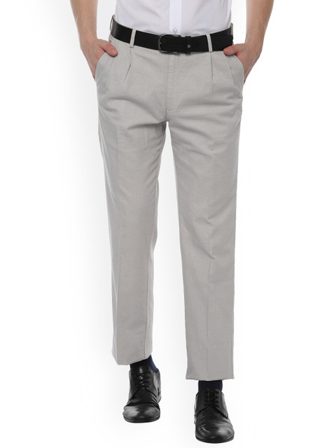 

Allen Solly Men Grey Classic Regular Fit Self Design Formal Trousers