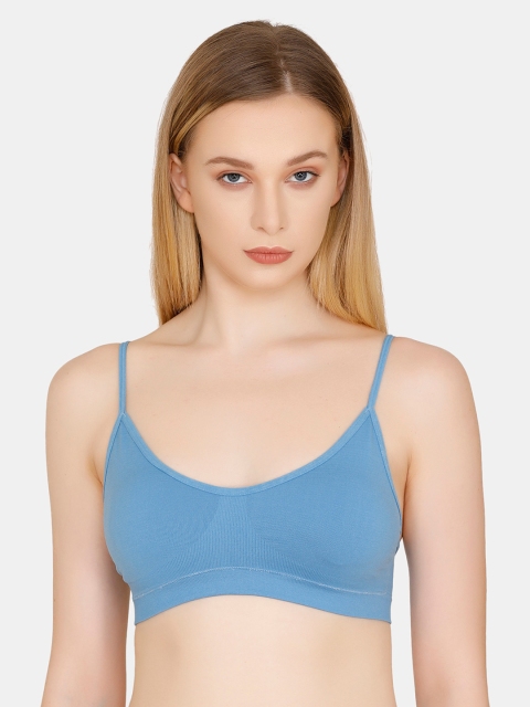 

Zivame Blue Solid Non-Wired Non Padded Bralette Bra ZI101VCOREA