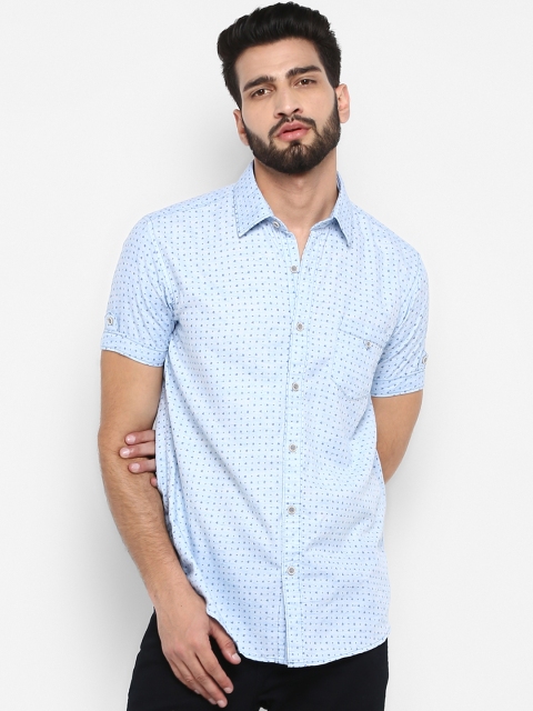 

Mufti Men Blue Regular Fit Printed Casual Shirt