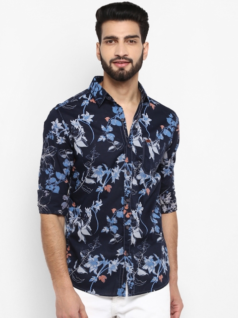 

Mufti Men Navy Blue Regular Fit Printed Casual Shirt