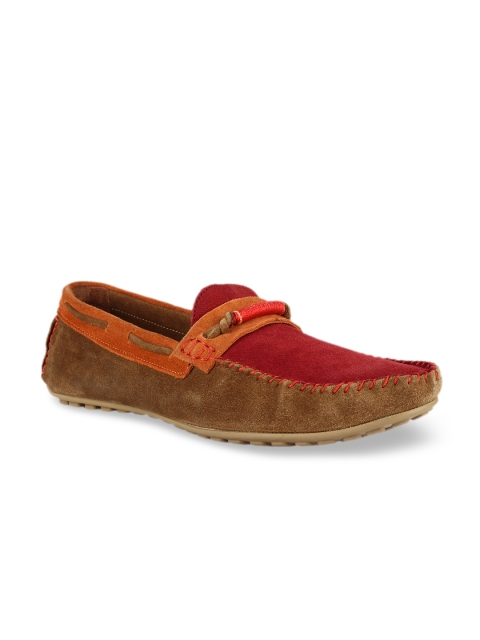 

Franco Leone Men Maroon & Beige Boat Shoes