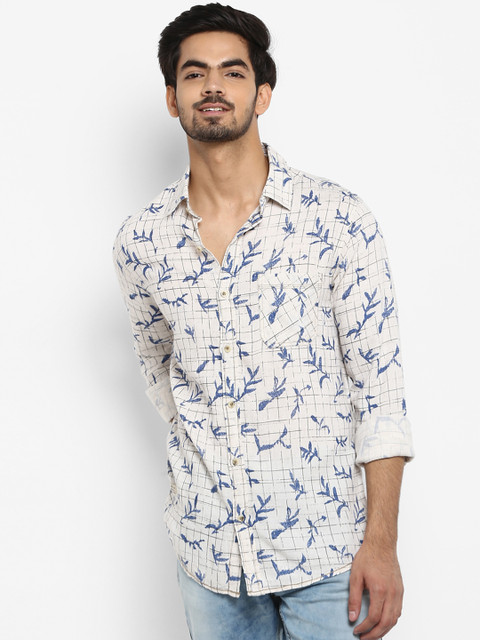 

Mufti Men Beige Regular Fit Printed Casual Shirt