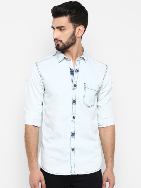 

Mufti Men Blue Regular Fit Faded Casual Shirt