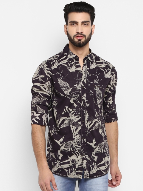 

Mufti Men Black & Beige Regular Fit Printed Casual Shirt