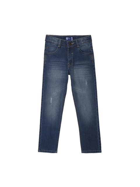 

612 league Boys Blue Regular Fit High-Rise Low Distress Jeans