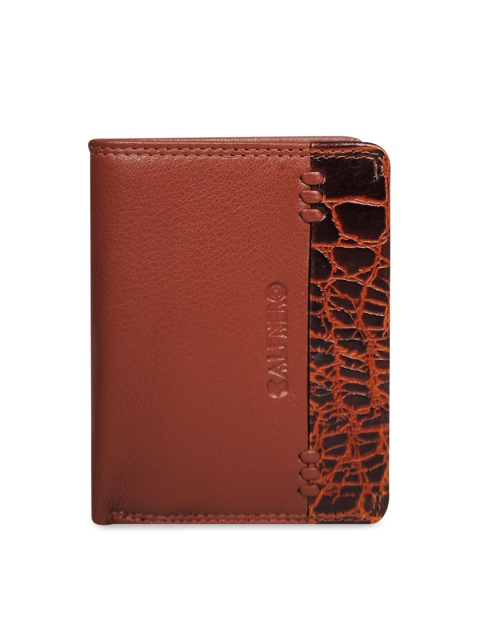 

CALFNERO Men Brown Solid Two Fold Wallet