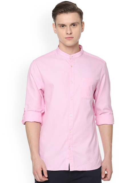 

People Men Pink Regular Fit Self Design Casual Shirt