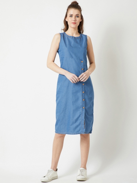 

Miss Chase Women Blue Sheath Denim Dress