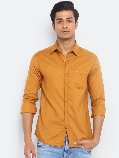 

Mufti Men Mustard Yellow Regular Fit Solid Casual Shirt
