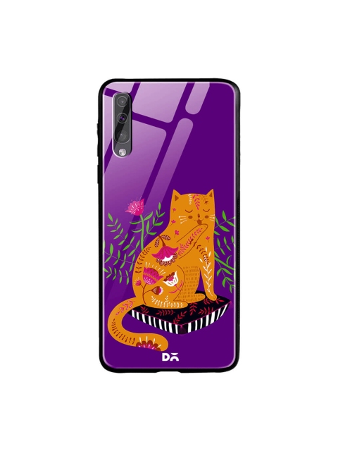 

DailyObjects Purple Printed Samsung Galaxy A70 Glass Case Cover