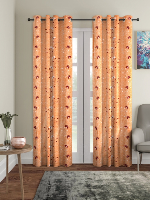 

Cortina Orange Set of 2 Door Curtains