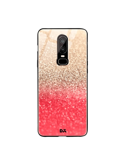 

DailyObjects Coral Red & Gold-Toned OnePlus 6 Glass Case Cover