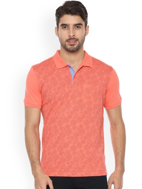

Allen Solly Men Peach-Coloured Printed Polo Collar T-shirt
