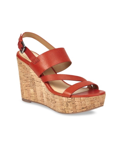

Saint G Women Orange Solid Leather Heels