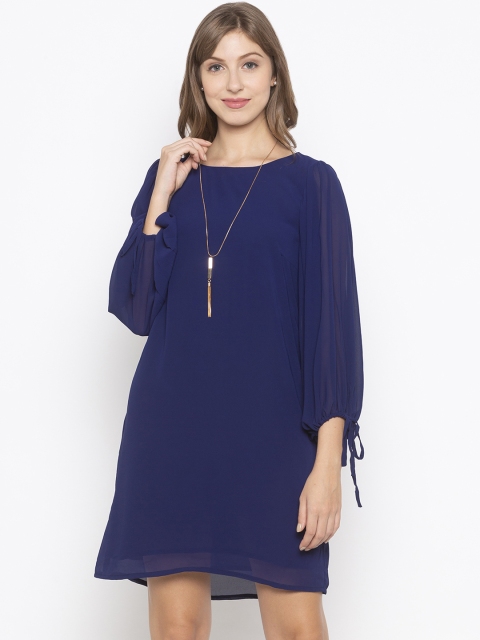 

Iti Women Navy Blue Solid Sheath Dress