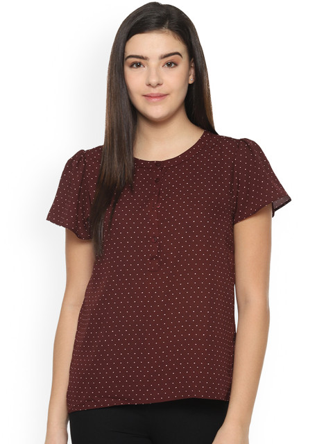 

Allen Solly Woman Women Maroon Solid Top