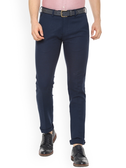 

Allen Solly Men Navy Blue Slim Fit Solid Regular Trousers