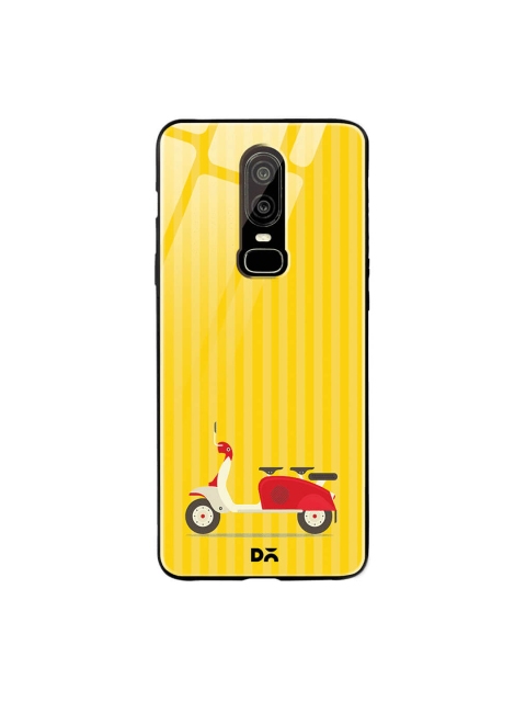

DailyObjects Yellow OnePlus 6 Printed Glass Case Cover