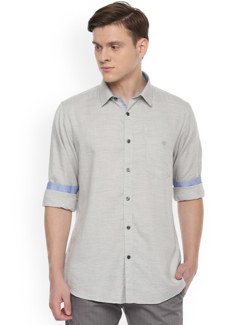 

Van Heusen Sport Men Grey Tight Slim Fit Self Design Casual Shirt