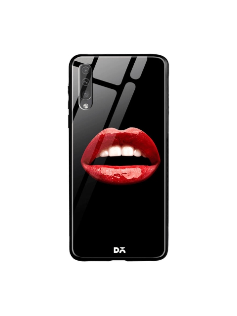 

DailyObjects Black & Red Printed Samsung Galaxy A70 Glass Case Cover