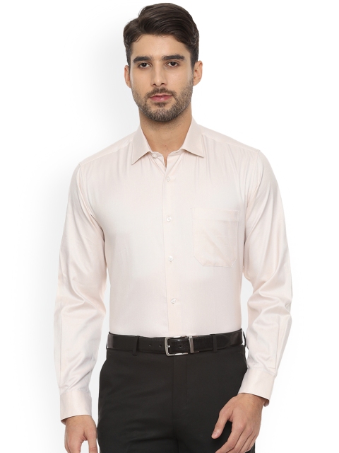 

Louis Philippe Men Beige Tight Slim Fit Self Design Formal Shirt