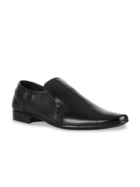 

Franco Leone Men Black Leather Formal Slip-On Shoes