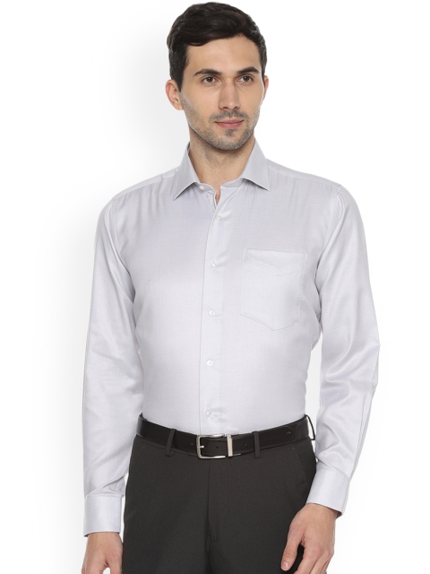 

Van Heusen Men Grey Custom Regular Fit Self Design Formal Shirt