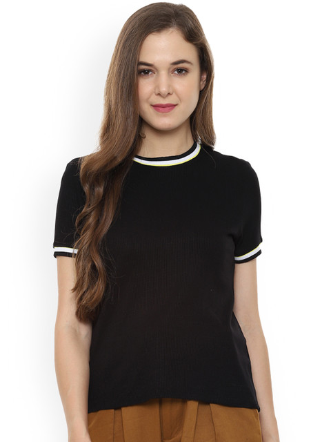 

People Women Black Solid Top