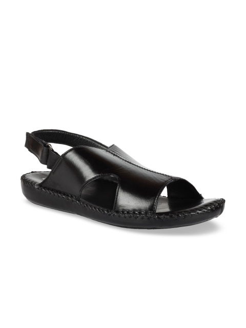 

Franco Leone Men Black Leather Sandals