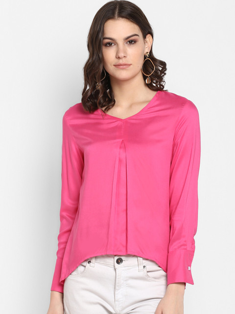 

Lady Stark Women Pink Solid High-Low Top
