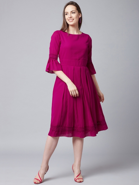 

Athena Women Pink Fit and Flare Dress