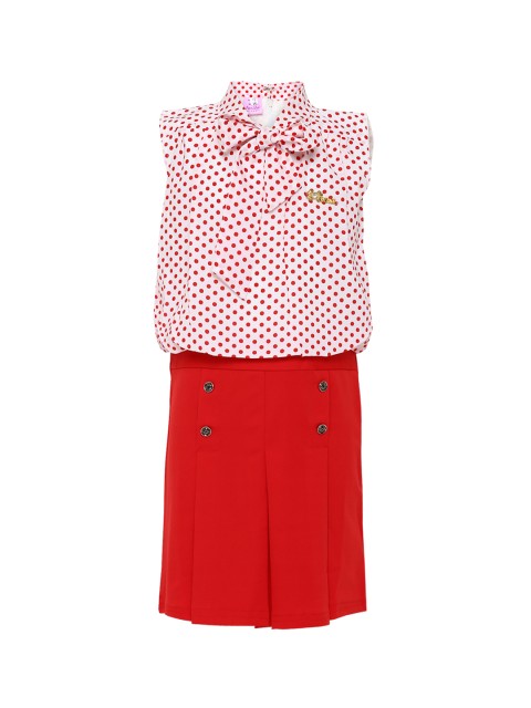 

Aarika Girls Red & White Fit and Flare Dress