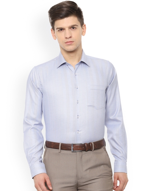 

Van Heusen Men Blue Tight Slim Fit Self Design Formal Shirt