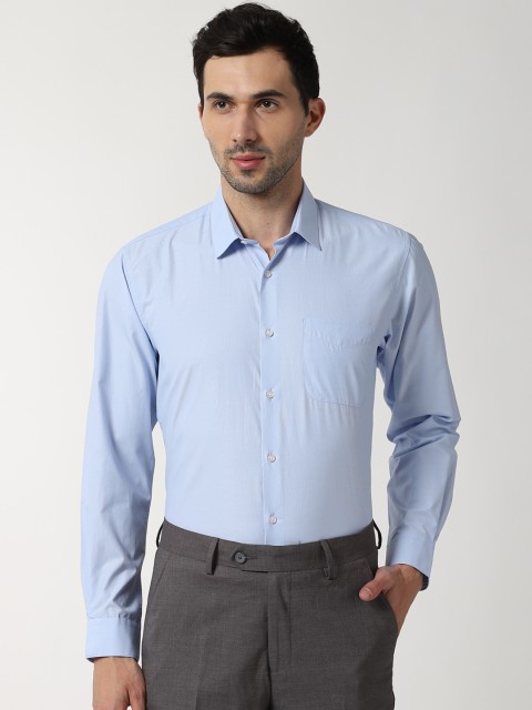 

Peter England Men Blue Nuvo Regular Fit Self Design Formal Shirt