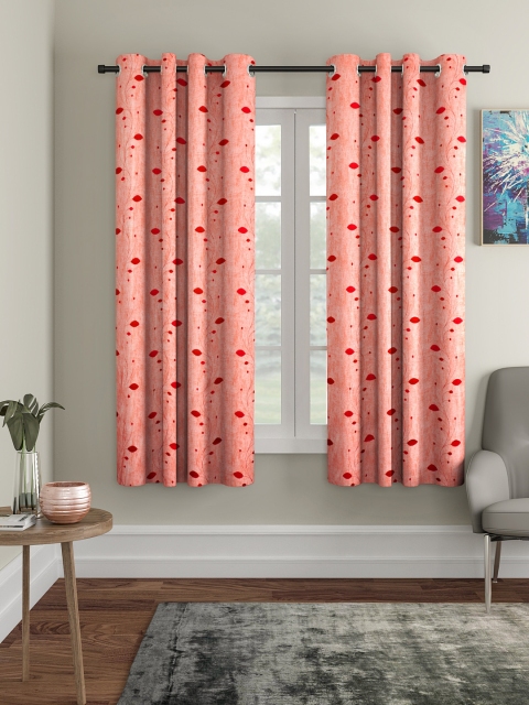 

Cortina Peach-Coloured Set of 2 Window Curtains