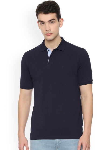 

Allen Solly Men Navy Blue Solid Polo Collar T-shirt