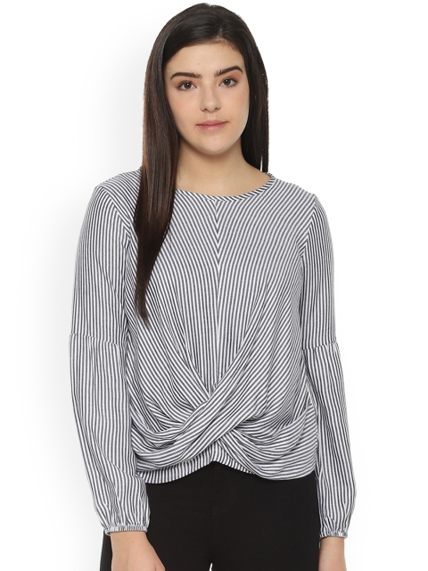 

Van Heusen Women Black Striped Top