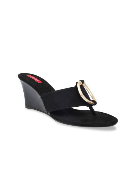 

SOLES Women Black Solid Sandals