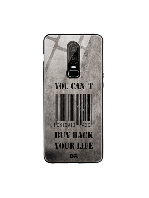

DailyObjects Black & Grey OnePlus 6 Glass Case Cover