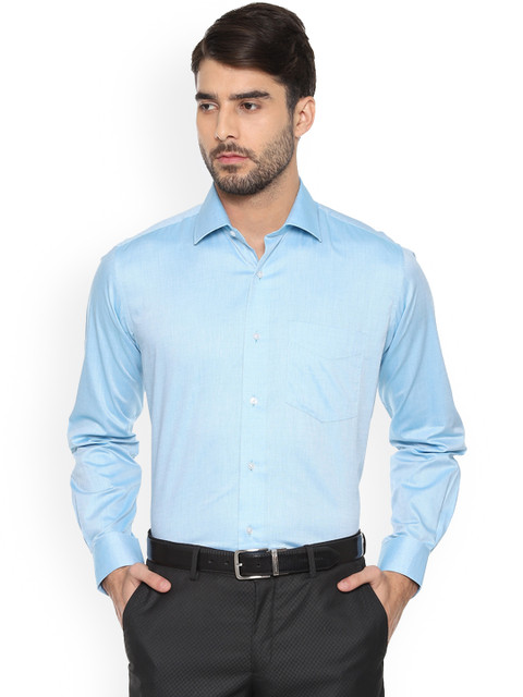 

Van Heusen Men Blue Custom Boxy Solid Formal Shirt